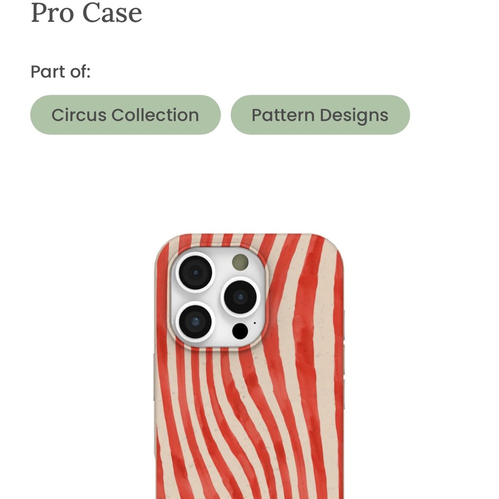 Circus Collection Pattern Design Pro Case - Red and White